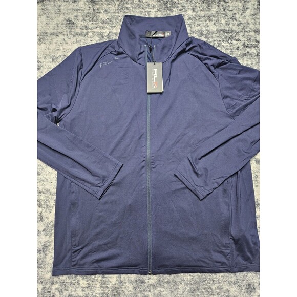 Ralph Lauren RLX Golf Jacket Men's XL Navy Blue Full Zip back zip